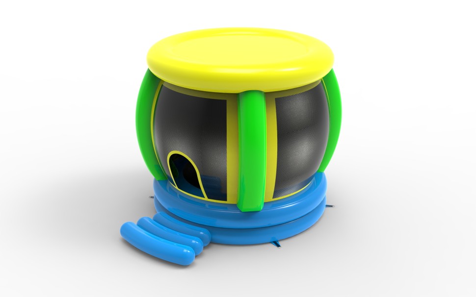 Надувной спортивный батут с сеткой 4*3*2,9 м