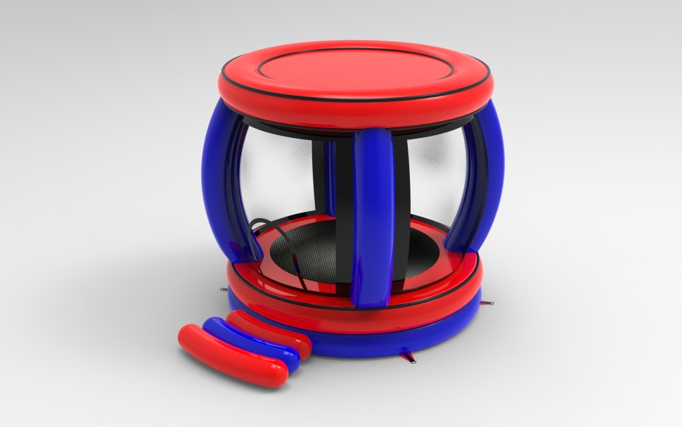 Надувной спортивный батут с сеткой 4*3*2,9 м