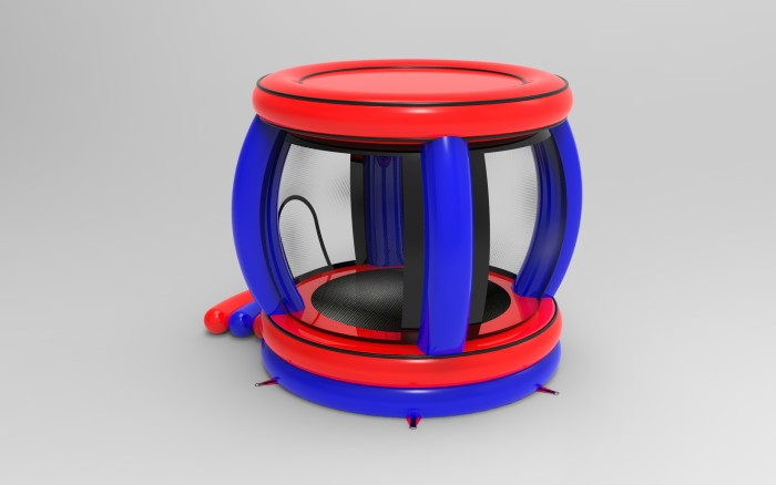 Надувной спортивный батут с сеткой 4*3*2,9 м