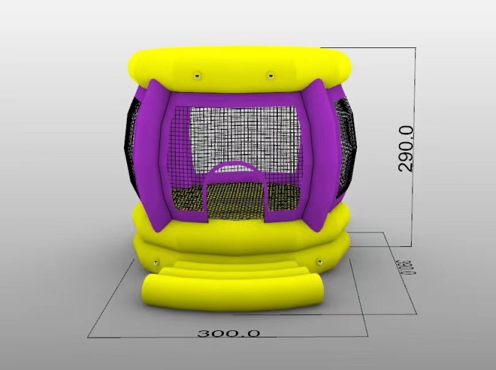 Надувной спортивный батут с сеткой 4*3*2,9 м
