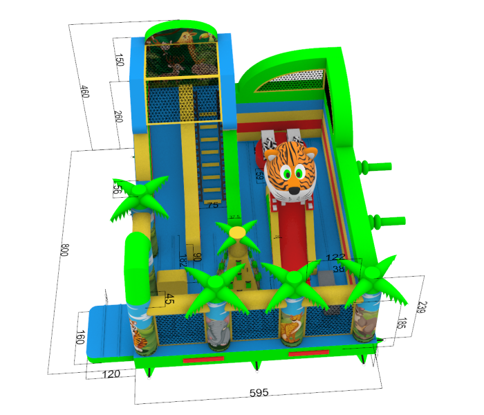 Надувная горка "Сафари джунгли" 8*6*4,6 м