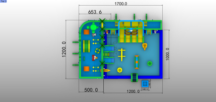 Надувной аквапарк "Пристань Тропики малая" 17*12*5 м