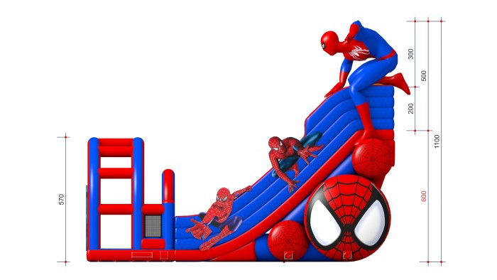 Надувная горка "Спайдермен 6" 14*10*11 м
