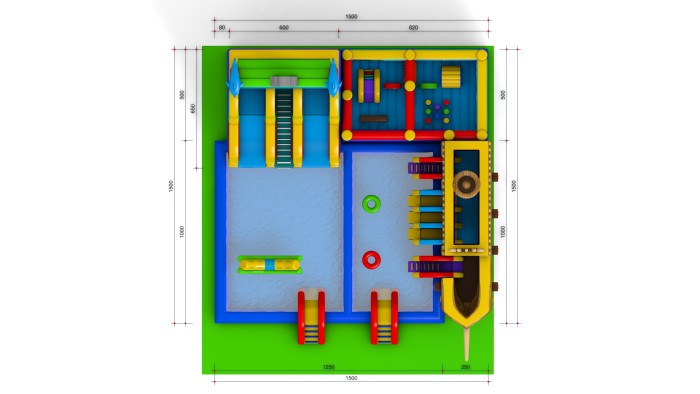 Надувной аквапарк с крышей "Остров пиратов" 15*15*8,2 м