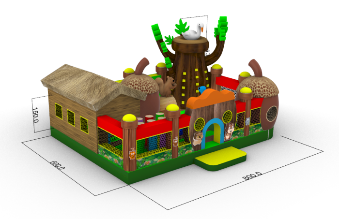 Надувной батут "Лес мечты" 8*6*4,4 м 