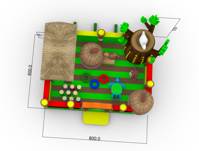 Надувной батут "Лес мечты" 8*6*4,4 м 
