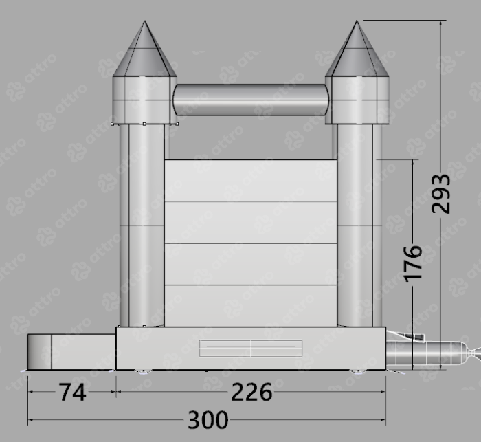 Надувной свадебный батут 2,3*2,1*2,9 м