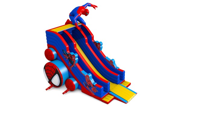 Надувная зимняя горка "Спайдермен 6" 13*10*11 м