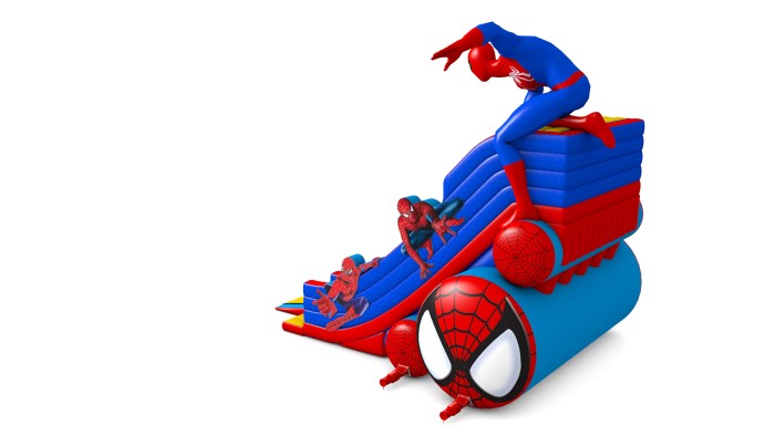 Надувная зимняя горка "Спайдермен 6" 13*10*11 м