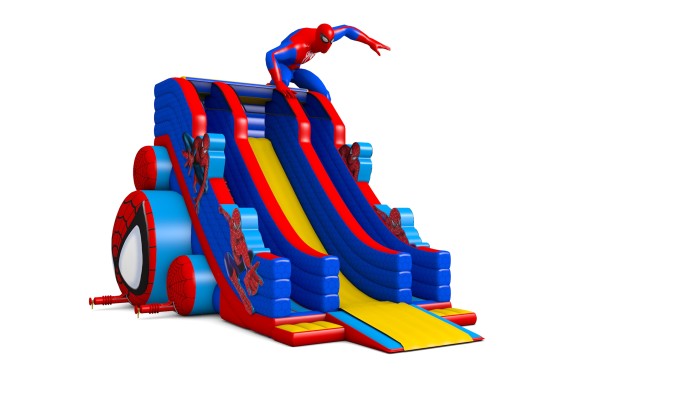 Надувная зимняя горка "Спайдермен 6" 13*10*11 м