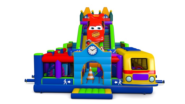 Надувная горка "Город героев" 15*8*8 м