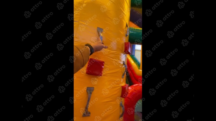 Надувной батут с крышей "Веселый Роджер" 10*6*6 м