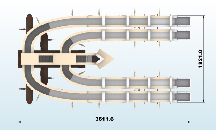 Надувная горка "Триппо 4 спуска" 36*19*11 м