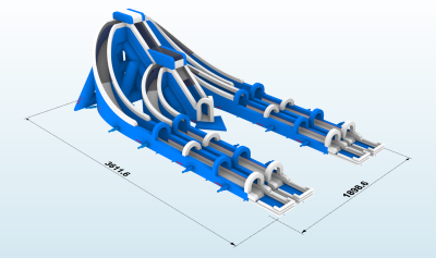 Надувная горка &quot;Триппо 4 спуска&quot; 36*19*11 м