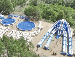 Надувная горка "Триппо 4 спуска" 36*19*11 м