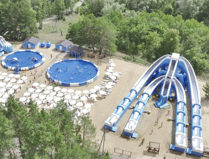 Надувная горка "Триппо 4 спуска" 36*19*11 м