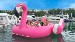 Надувная зона отдыха на воде "Фламинго" 4,6*3,8*2,2 м