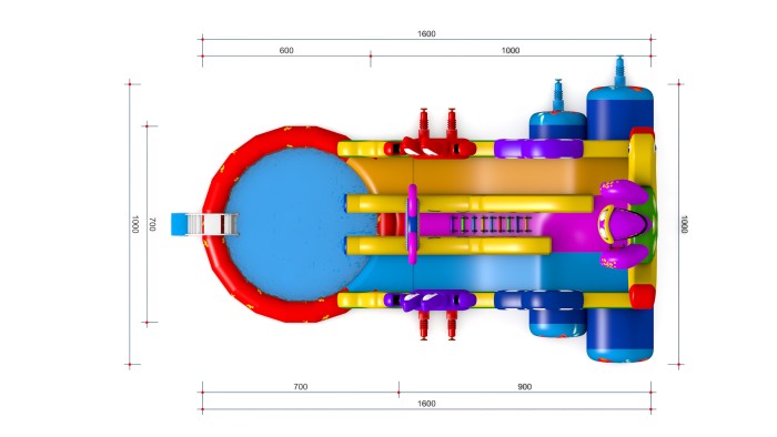 Надувная водная горка "Черепашка" 16*10*9,2 м
