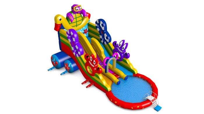 Надувная водная горка "Черепашка" 16*10*9,2 м