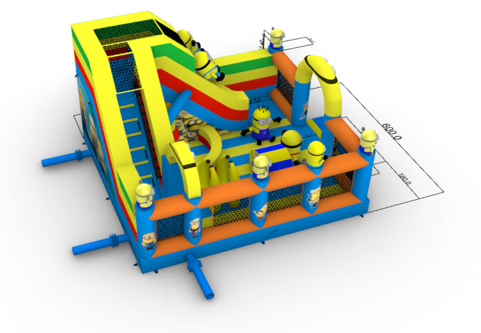Надувная горка "Кевин и Боб" 6*6,5*4 м
