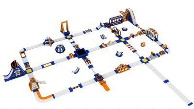Надувной аквапарк 73*66*5,7 м