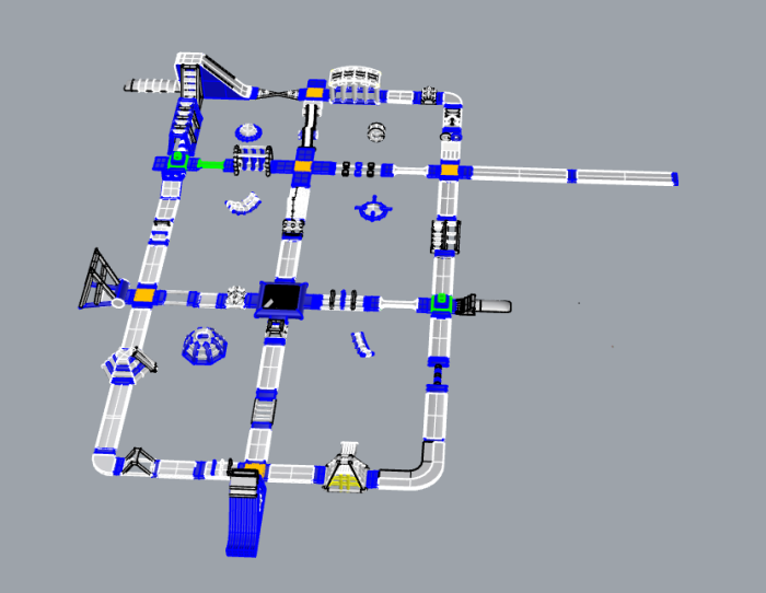 Надувной аквапарк 73*66*5,7 м