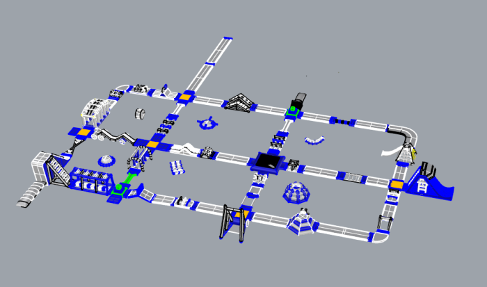 Надувной аквапарк 73*66*5,7 м