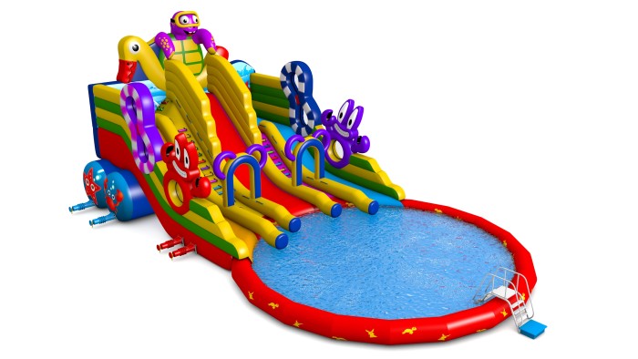 Надувная водная горка "Черепашка" 21*12*9,2 м