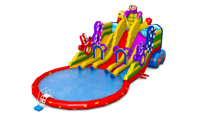Надувная водная горка "Черепашка" 21*12*9,2 м