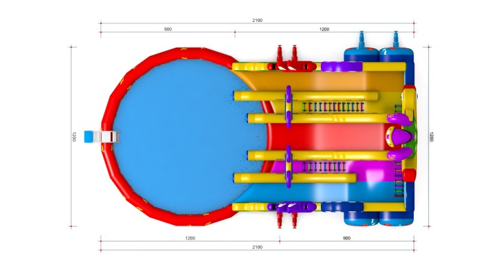 Надувная водная горка "Черепашка" 21*12*9,2 м