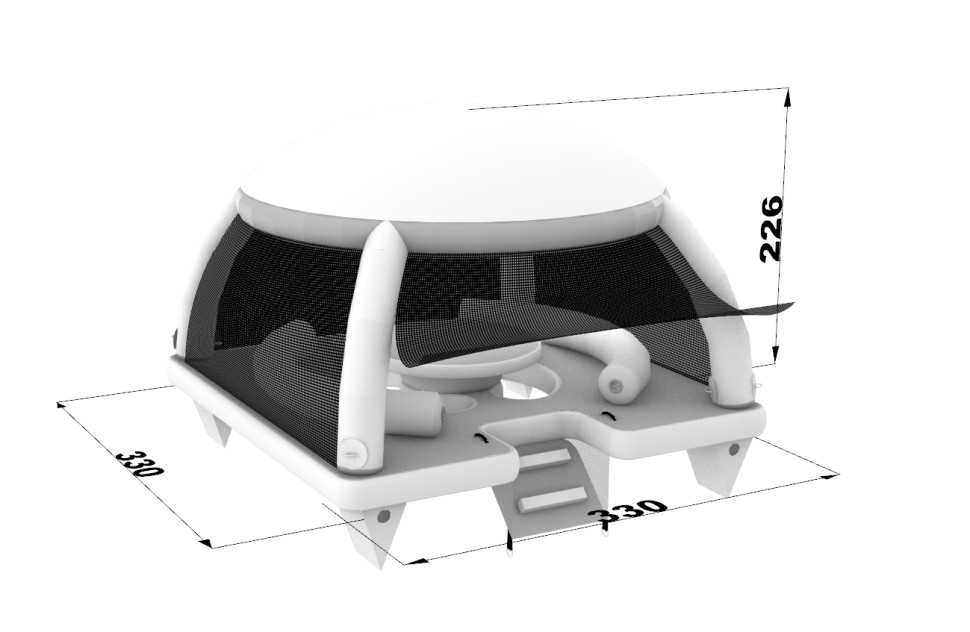Надувная палатка на воду  3,3*3,3*2,3 м