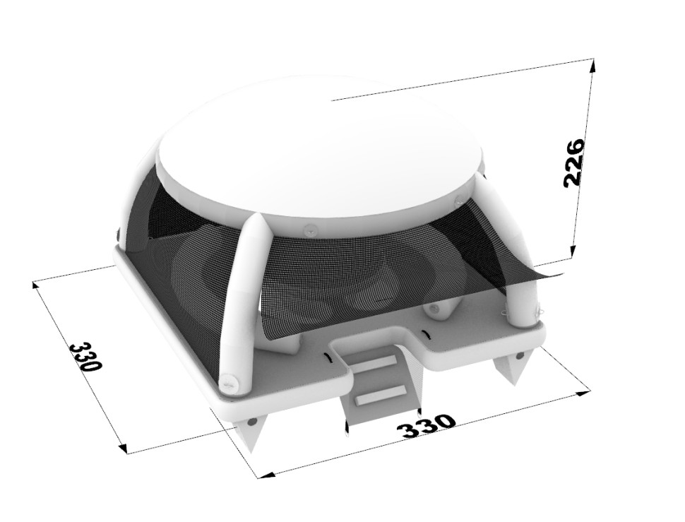 Надувная палатка на воду  3,3*3,3*2,3 м