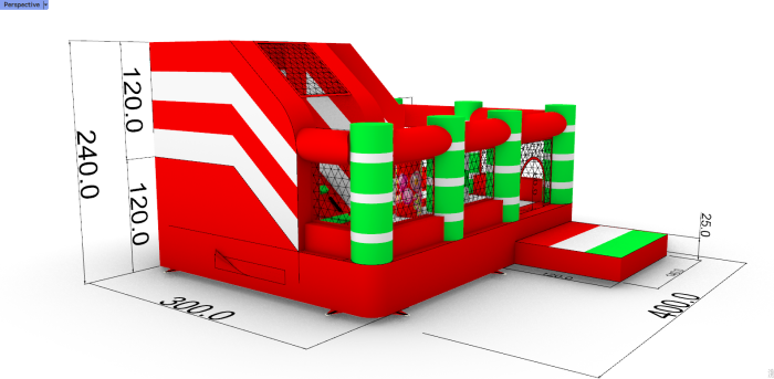 Надувная горка "Новогодний сюрприз" 4*3*2,4 м