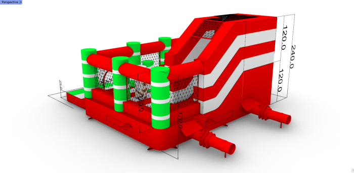 Надувная горка "Новогодний сюрприз" 4*3*2,4 м