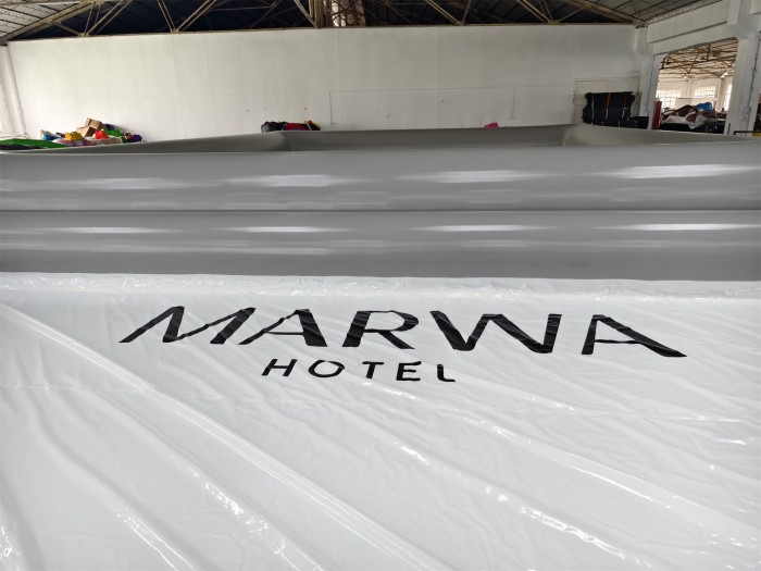 Надувной аквапарк "Пристань Marwa" 20*15*7,2 м