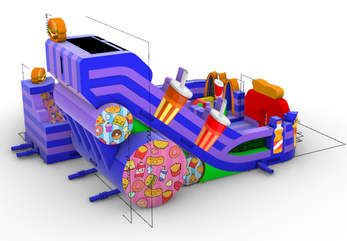Надувная горка "Бургер" 12*8,5*7,7 м
