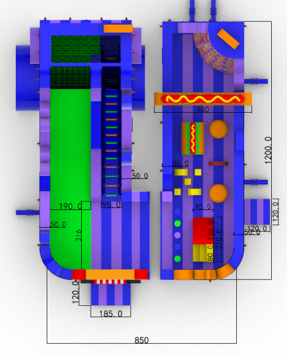 Надувная горка "Бургер" 12*8,5*7,7 м