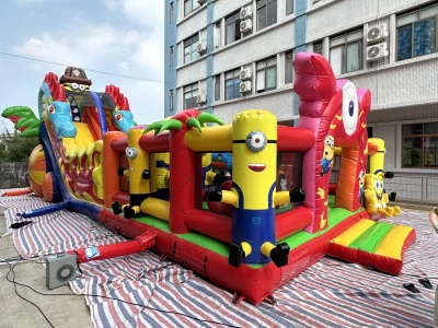 Надувной батут "Миньоны в тропиках" 14*7*7,3 м