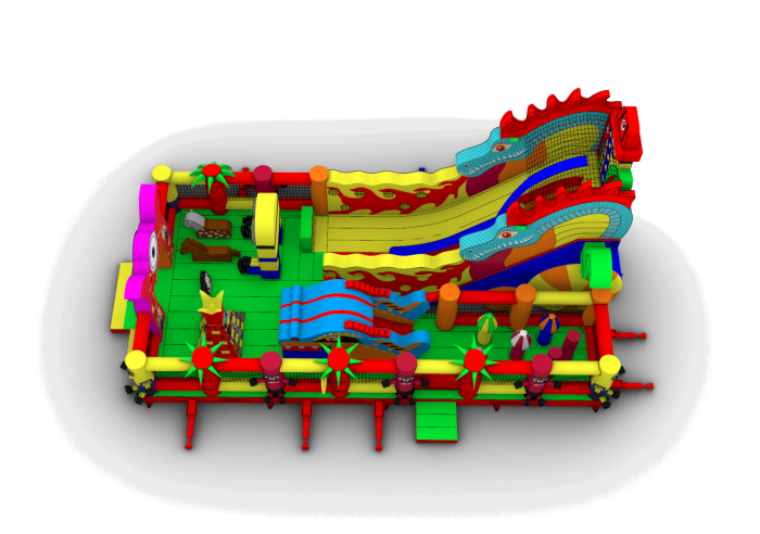 Надувной батут "Миньоны в тропиках" 14*7*7,3 м