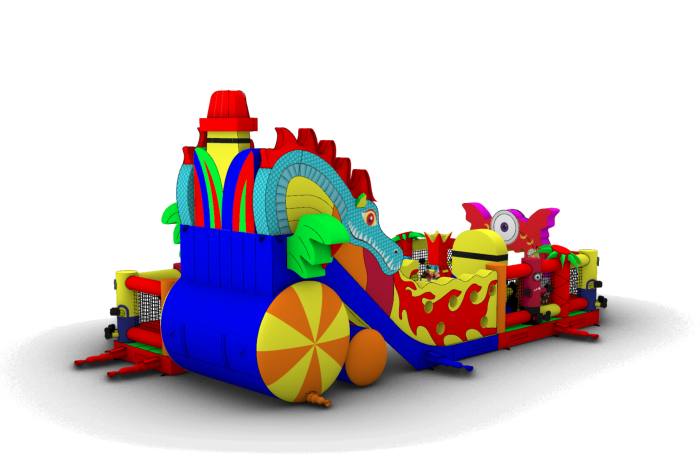 Надувной батут "Миньоны в тропиках" 14*7*7,3 м