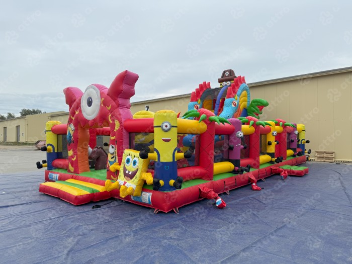 Надувной батут "Миньоны в тропиках" 14*7*7,3 м