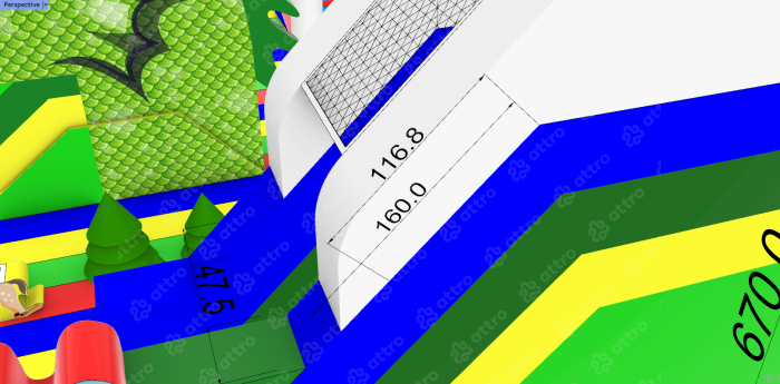 Надувная горка "Русские сказки" 15*9*7 м
