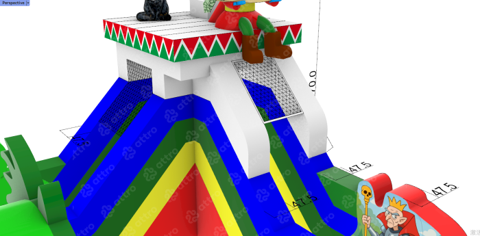 Надувная горка "Русские сказки" 15*9*7 м