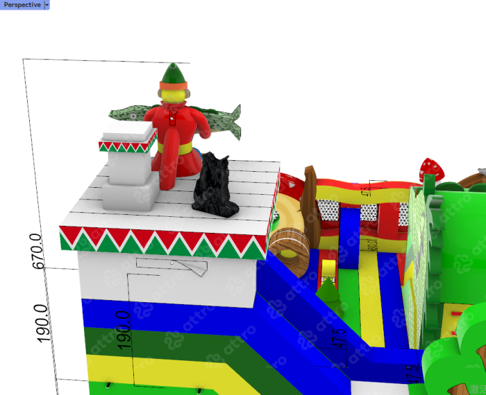 Надувная горка "Русские сказки" 15*9*7 м