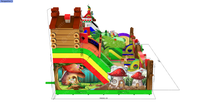 Надувная горка "Русские сказки" 15*9*7 м