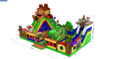 Надувная горка "Русские сказки" 15*9*7 м