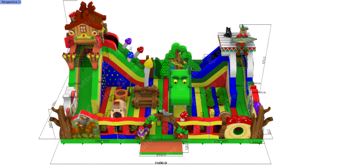 Надувная горка "Русские сказки" 15*9*7 м