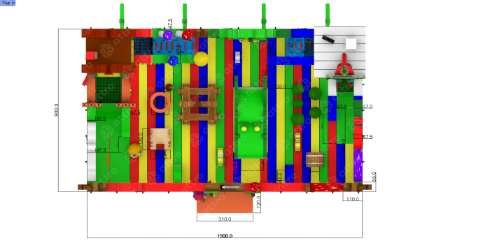 Надувная горка "Русские сказки" 15*9*7 м