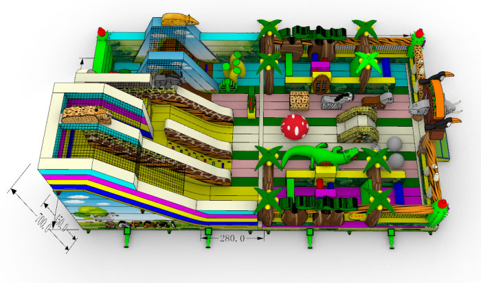 Надувной батут «Сафари Сайд»  16*9,5*7 м