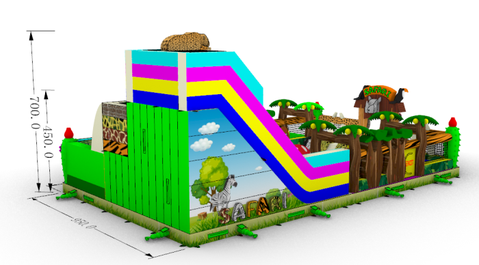 Надувной батут «Сафари Сайд»  16*9,5*7 м